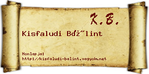 Kisfaludi Bálint névjegykártya