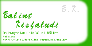 balint kisfaludi business card